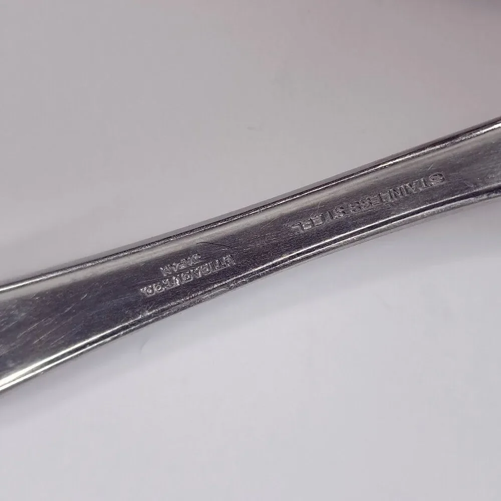 Vintage Utica Cut. Co. Japan‎ stainless oval soup spoon set 3 swirl UTI51 Cut co